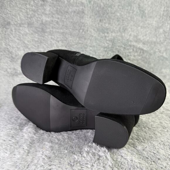 Blondo Ashley Tall Boots Womens 6 Black Suede Waterproof Knee-High Heeled - Picture 13 of 14